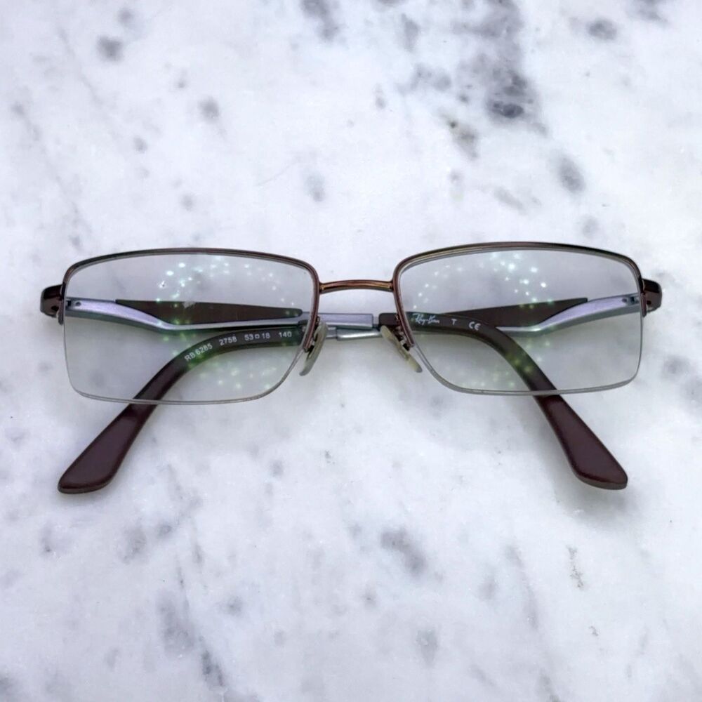 Ray-Ban RB 6285 2758 Half Rim Brown Eyeglasses Frames Only 53-18-140